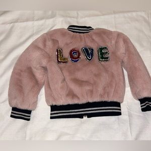 Truly Me “Love” Faux Fur Toddler Jacket 2T